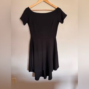 Sarin Mathews Black Off Shoulder Skater Dress Size M Fit & Flare Classic